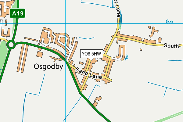YO8 5HW map - OS VectorMap District (Ordnance Survey)
