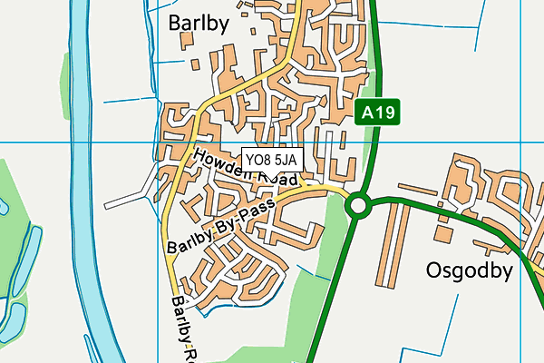 YO8 5JA map - OS VectorMap District (Ordnance Survey)