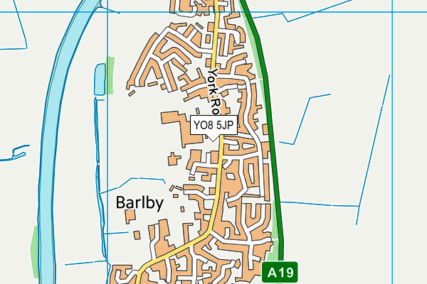 YO8 5JP map - OS VectorMap District (Ordnance Survey)