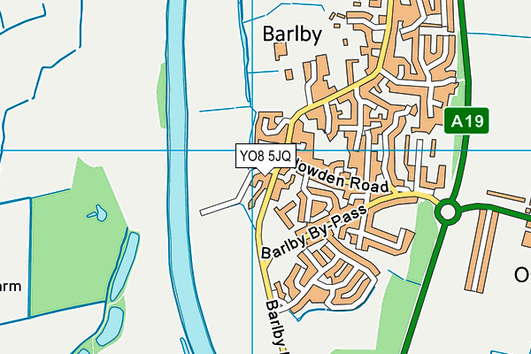 Barlby Community Primary School map (YO8 5JQ) - OS VectorMap District (Ordnance Survey)