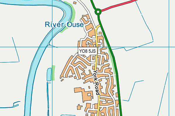 YO8 5JS map - OS VectorMap District (Ordnance Survey)