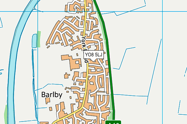 YO8 5LJ map - OS VectorMap District (Ordnance Survey)
