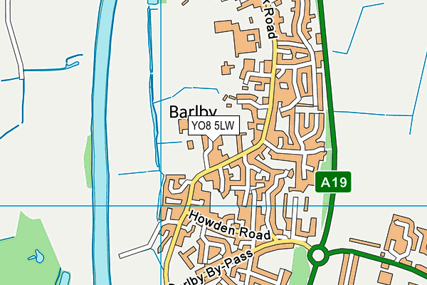 YO8 5LW map - OS VectorMap District (Ordnance Survey)