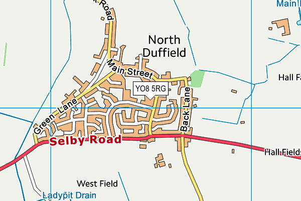 YO8 5RG map - OS VectorMap District (Ordnance Survey)