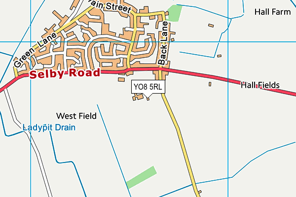 YO8 5RL map - OS VectorMap District (Ordnance Survey)