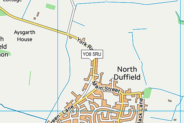 North Duffield Playing Fields map (YO8 5RU) - OS VectorMap District (Ordnance Survey)