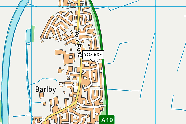 YO8 5XF map - OS VectorMap District (Ordnance Survey)