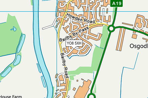 YO8 5XH map - OS VectorMap District (Ordnance Survey)
