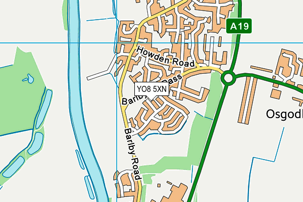 YO8 5XN map - OS VectorMap District (Ordnance Survey)