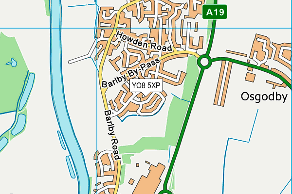 YO8 5XP map - OS VectorMap District (Ordnance Survey)
