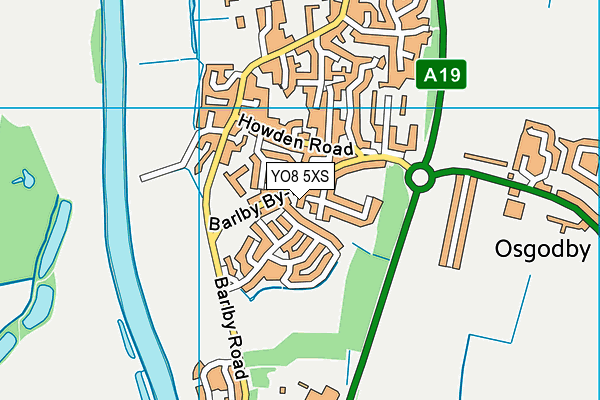 YO8 5XS map - OS VectorMap District (Ordnance Survey)