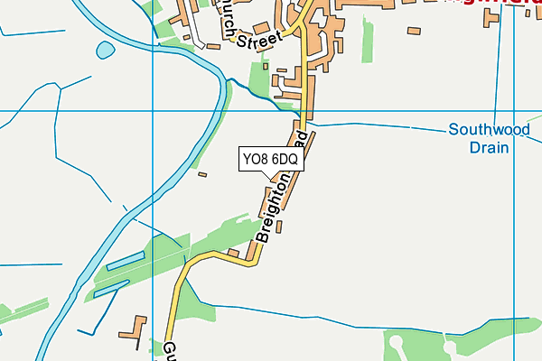 YO8 6DQ map - OS VectorMap District (Ordnance Survey)