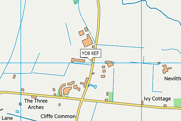YO8 6EF map - OS VectorMap District (Ordnance Survey)