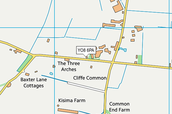 YO8 6PA map - OS VectorMap District (Ordnance Survey)