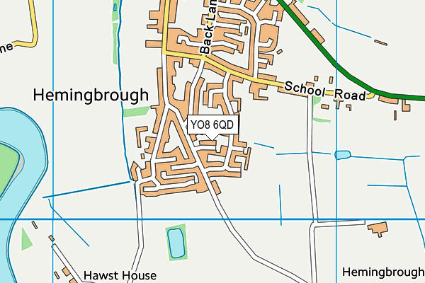 YO8 6QD map - OS VectorMap District (Ordnance Survey)