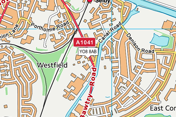 YO8 8AB map - OS VectorMap District (Ordnance Survey)