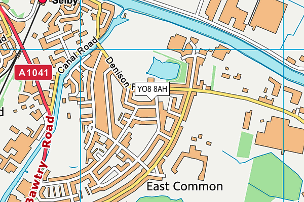 YO8 8AH map - OS VectorMap District (Ordnance Survey)