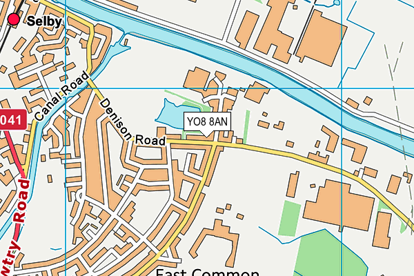 Denison Road Football Pitches  map (YO8 8AN) - OS VectorMap District (Ordnance Survey)