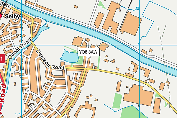 YO8 8AW map - OS VectorMap District (Ordnance Survey)
