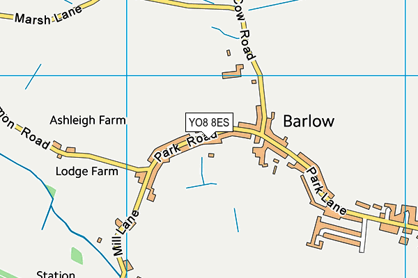 Barlow Church of England Voluntary Controlled Primary School map (YO8 8ES) - OS VectorMap District (Ordnance Survey)