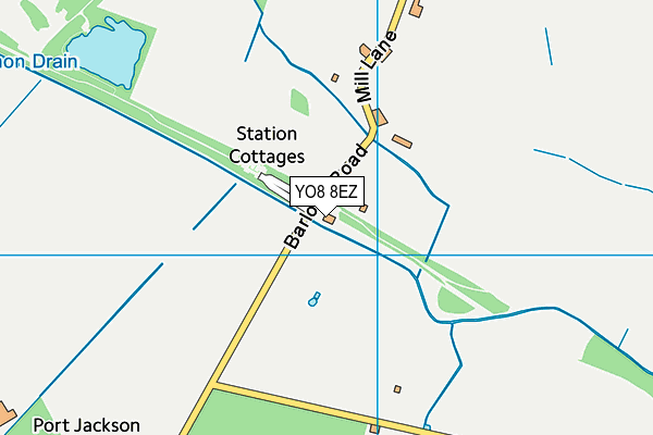 YO8 8EZ map - OS VectorMap District (Ordnance Survey)