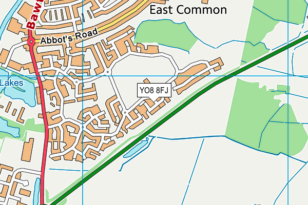 YO8 8FJ map - OS VectorMap District (Ordnance Survey)