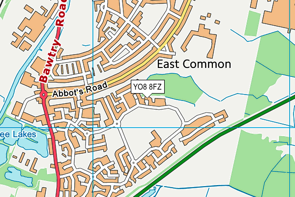 YO8 8FZ map - OS VectorMap District (Ordnance Survey)