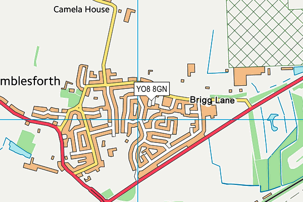 YO8 8GN map - OS VectorMap District (Ordnance Survey)