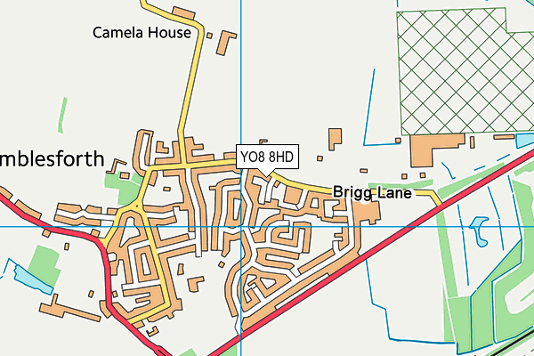 YO8 8HD map - OS VectorMap District (Ordnance Survey)