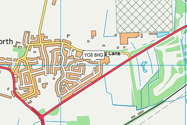 YO8 8HG map - OS VectorMap District (Ordnance Survey)
