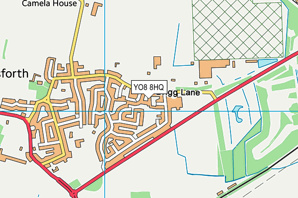 YO8 8HQ map - OS VectorMap District (Ordnance Survey)