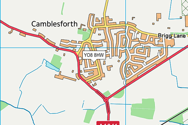 Camblesforth Community Primary Academy map (YO8 8HW) - OS VectorMap District (Ordnance Survey)