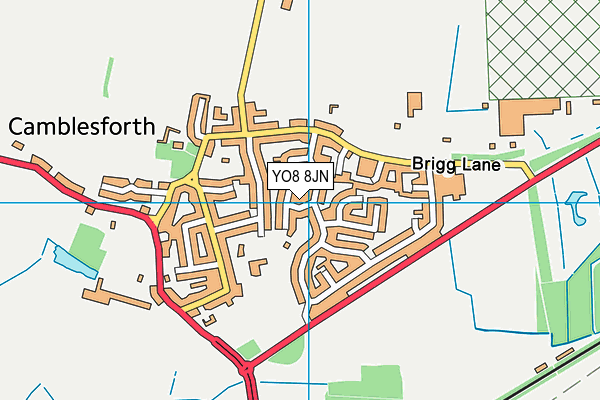 YO8 8JN map - OS VectorMap District (Ordnance Survey)