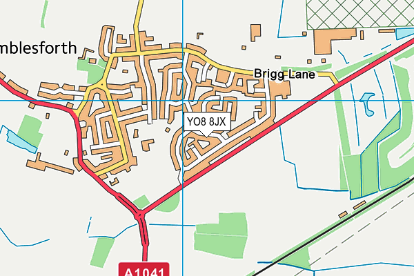 YO8 8JX map - OS VectorMap District (Ordnance Survey)