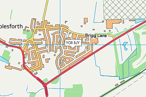 YO8 8JY map - OS VectorMap District (Ordnance Survey)