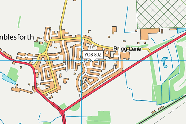 YO8 8JZ map - OS VectorMap District (Ordnance Survey)