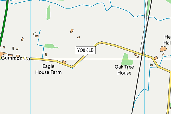 YO8 8LB map - OS VectorMap District (Ordnance Survey)