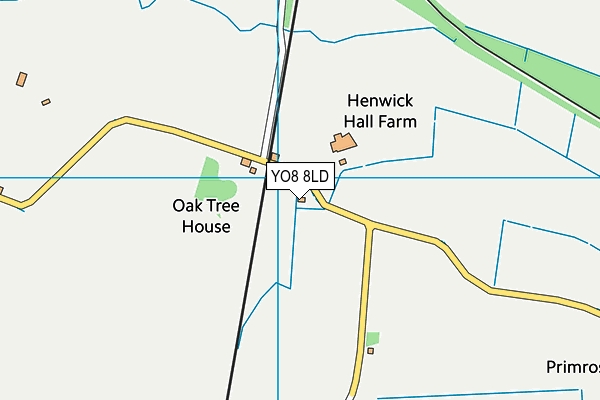 YO8 8LD map - OS VectorMap District (Ordnance Survey)