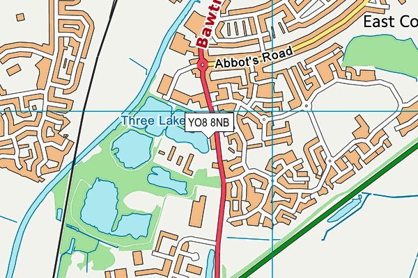 YO8 8NB map - OS VectorMap District (Ordnance Survey)