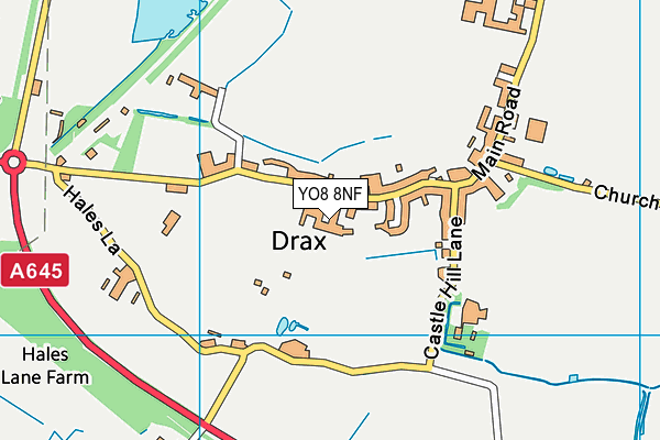 YO8 8NF map - OS VectorMap District (Ordnance Survey)