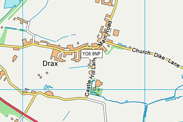 Drax Playing Field map (YO8 8NP) - OS VectorMap District (Ordnance Survey)