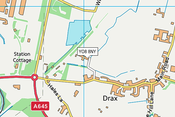YO8 8NY map - OS VectorMap District (Ordnance Survey)