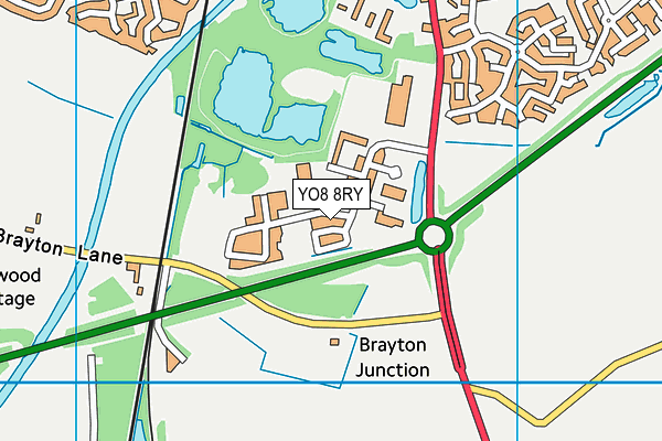YO8 8RY map - OS VectorMap District (Ordnance Survey)