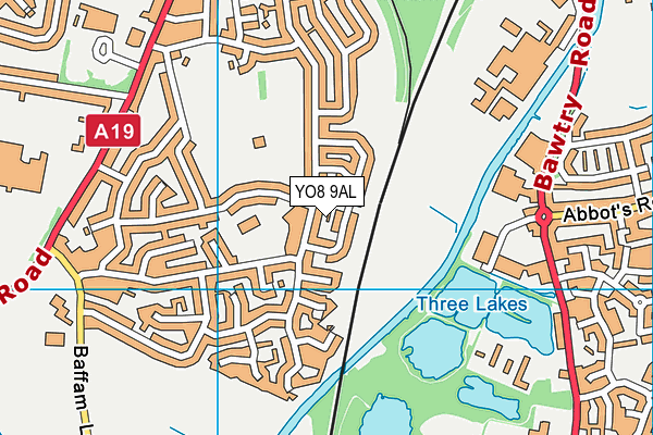 YO8 9AL map - OS VectorMap District (Ordnance Survey)