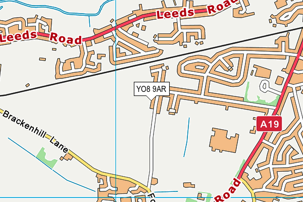 Foxhill Lane Playing Fields map (YO8 9AR) - OS VectorMap District (Ordnance Survey)