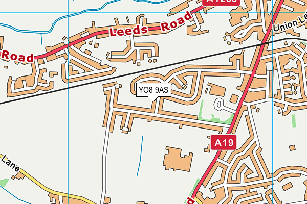 YO8 9AS map - OS VectorMap District (Ordnance Survey)