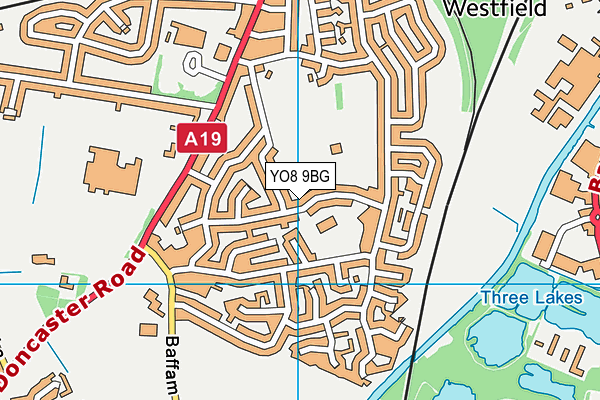 YO8 9BG map - OS VectorMap District (Ordnance Survey)