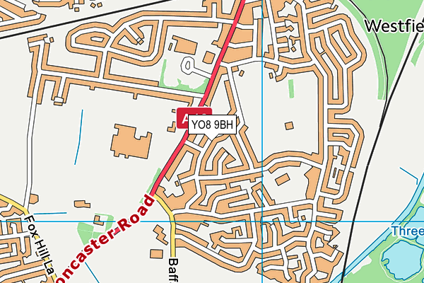 YO8 9BH map - OS VectorMap District (Ordnance Survey)