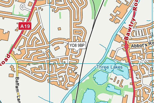 YO8 9BP map - OS VectorMap District (Ordnance Survey)