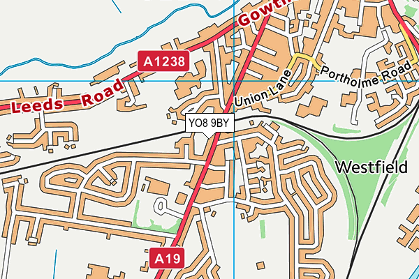 YO8 9BY map - OS VectorMap District (Ordnance Survey)